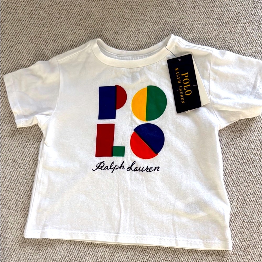 Ralph Lauren White Polo Shirt with Red Accents